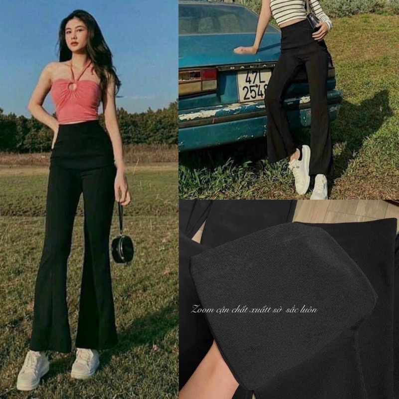 Quần ống loe HOTGIRL chất vải tăm siêu sang chảnh tôn hai vòng quyến rũ