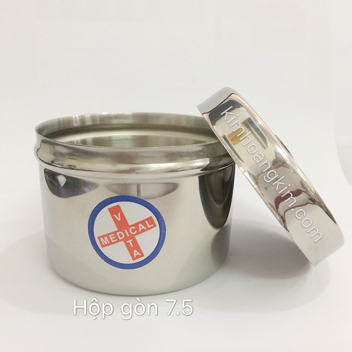 Hộp đựng gòn size 7.5 chất liệu inox cao cấp dùng trong spa, y tế