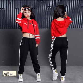 bộ thun dài tay da cá bé gái