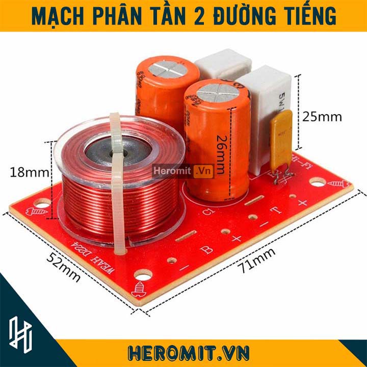 Mạch Phân Tần 2 kênh Bass Treble 80W