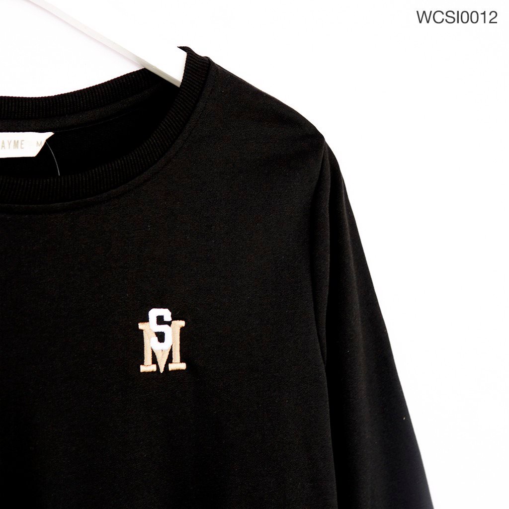 Áo nỉ sweater logo nữ Sayme dày dặn ấm áp WCSI0012