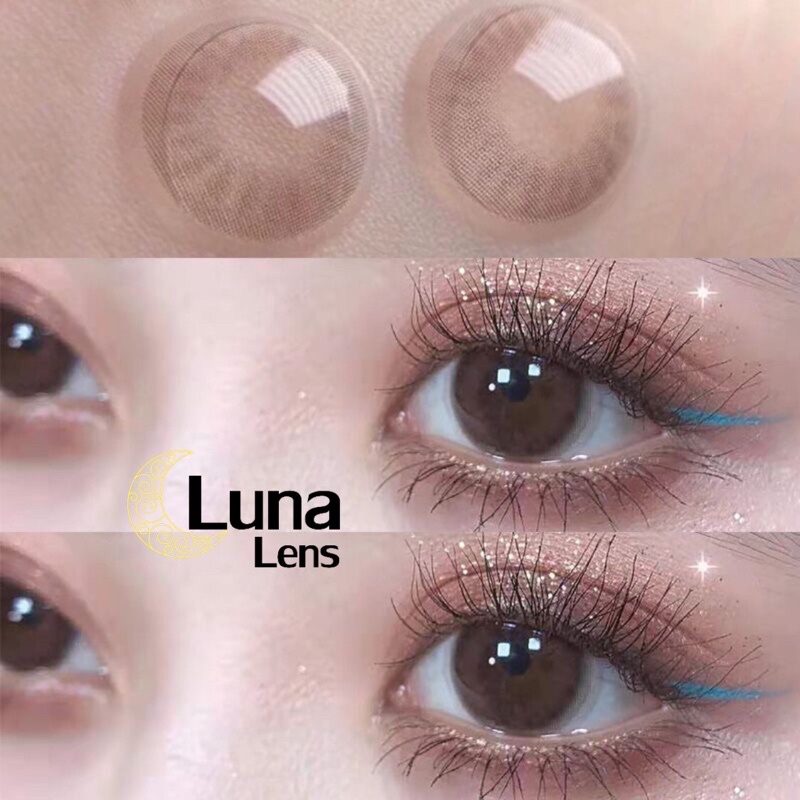 MỘT ĐÔI KÍNH ÁP TRÒNG MÀU HỒNG NÂU THẠCH FAVOR SIÊU ÊM SIÊU MỀM NỘI ĐỊA TRUNG QUỐC - LENS CÓ ĐỘ CẬN