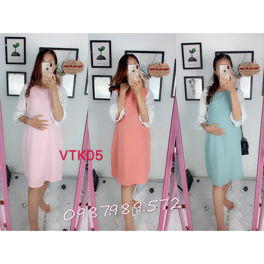 Váy Bầu Dáng Suông tay lỡ VTK05