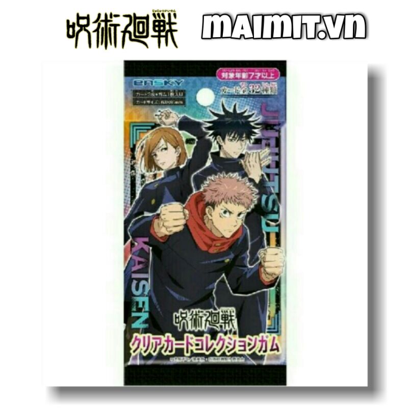Card Clear Jujustu Kaisen Kèm Kẹo Gum - Pack Random Nhật Bản