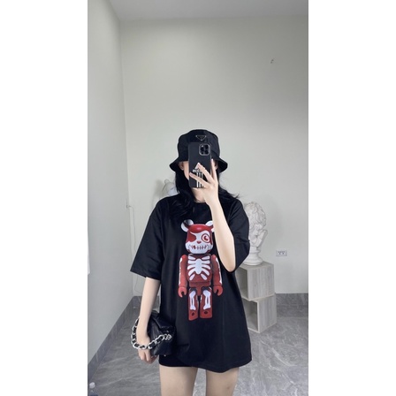 ÁO PHÔNG 2 màu unisex nam nữ, AP BEAR BRICK chất cotton 2 chiều dày dặn thoáng mát