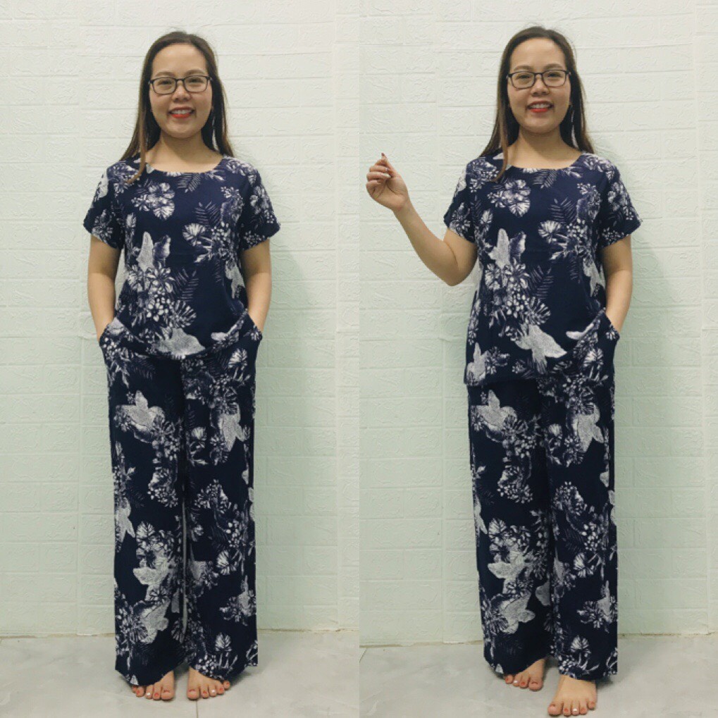 Bộ Lanh Quần Dài Tay Cộc Trung Niên Cho Người Lớn Tuổi