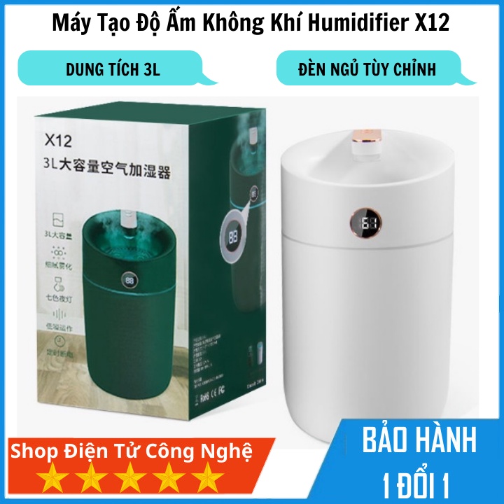 Máy tạo độ ẩm không khí  X12 Humidifier dung tích 3l công suất 180ml/h