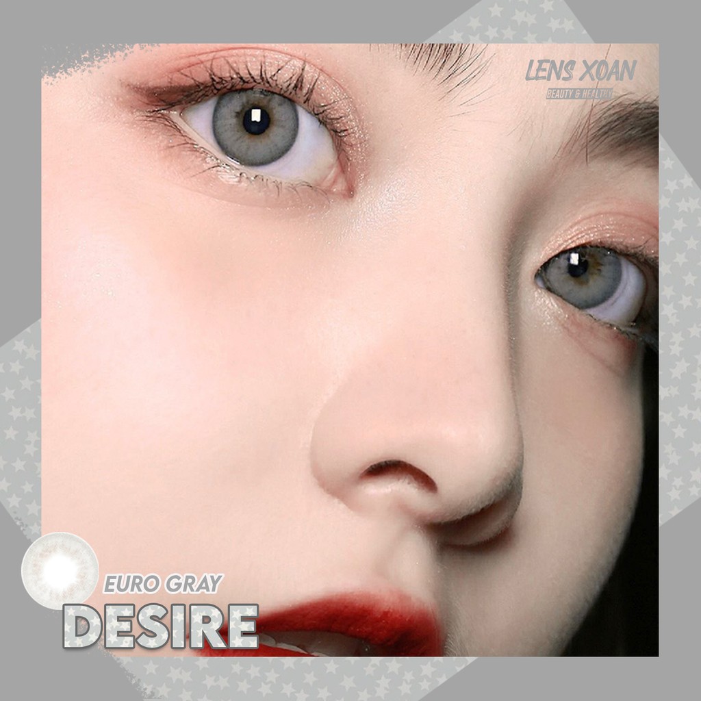 [Mã SKAMA8 giảm 8% đơn từ 300k] KÍNH ÁP TRÒNG DESIRE EURO GRAY CỦA IDOL LENS: XÁM KHÓI TÂY SÁNG| LENS XOẮN