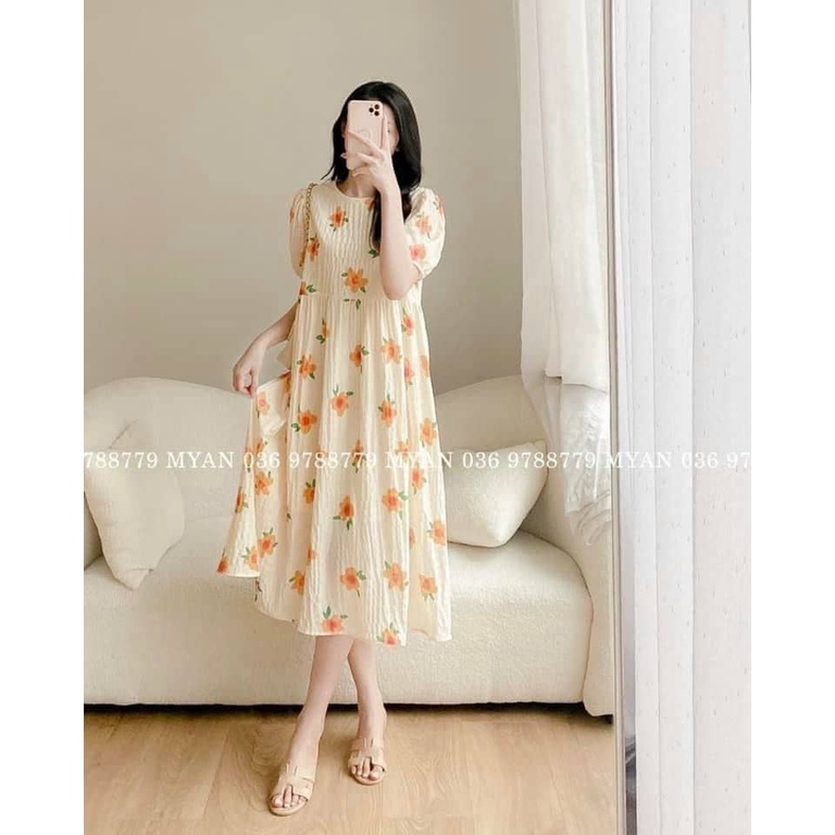 Đầm Bầu Váy Bầu Mùa Hè Hoa Nhí Thiết Kế Xinh Xắn
