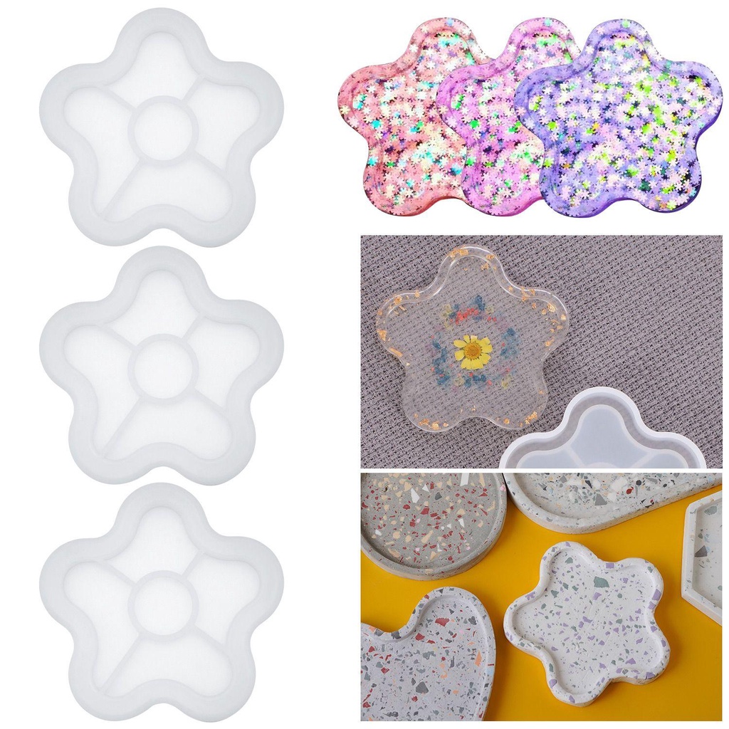 LAKAMIER Bộ 3 Khuôn Làm Trang Sức Bằng Epoxy Độc Đáo Tiện Dụng DIY