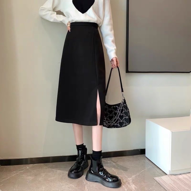 Chân váy dài xẻ 1 bên
