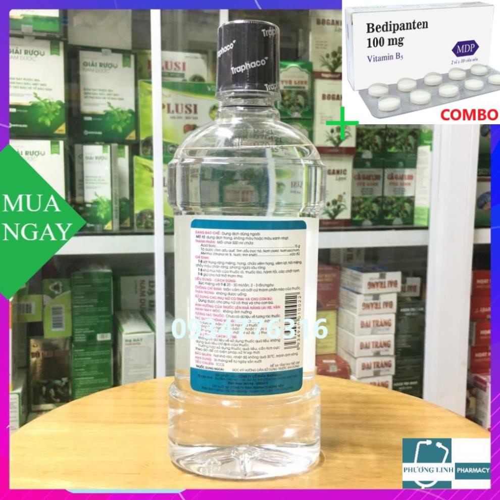 Combo Bedipanten 100mg +  nước Súc miệng TB của traphaco