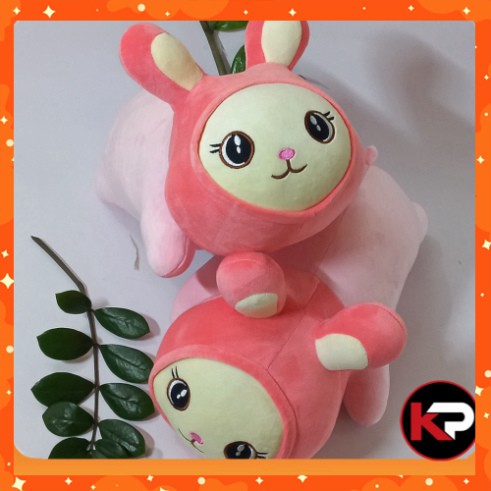 Gối Ôm Gấu Ôm Thỏ Co splay Siêu Dễ Thương Êm Mềm Đẹp( ảnh thật ) Thỏ Nằm - Gối Ôm Hình Thú Đáng Yêu, size 40 cm