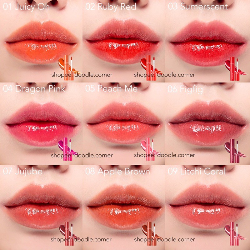 [Màu 01-21] Son tint lì Romand Juicy Lasting Tint full 21 màu (Có Sẵn)