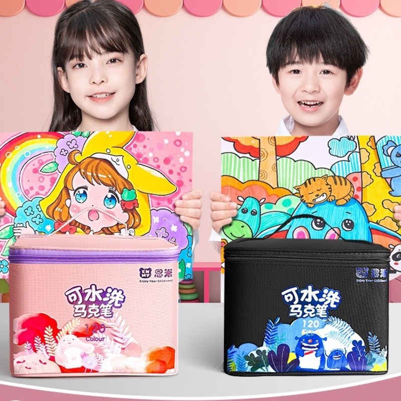 Bút Lông Hai Đầu 24/36/60/80 Màu Dành Cho Học Sinh Vẽ Màu Nước