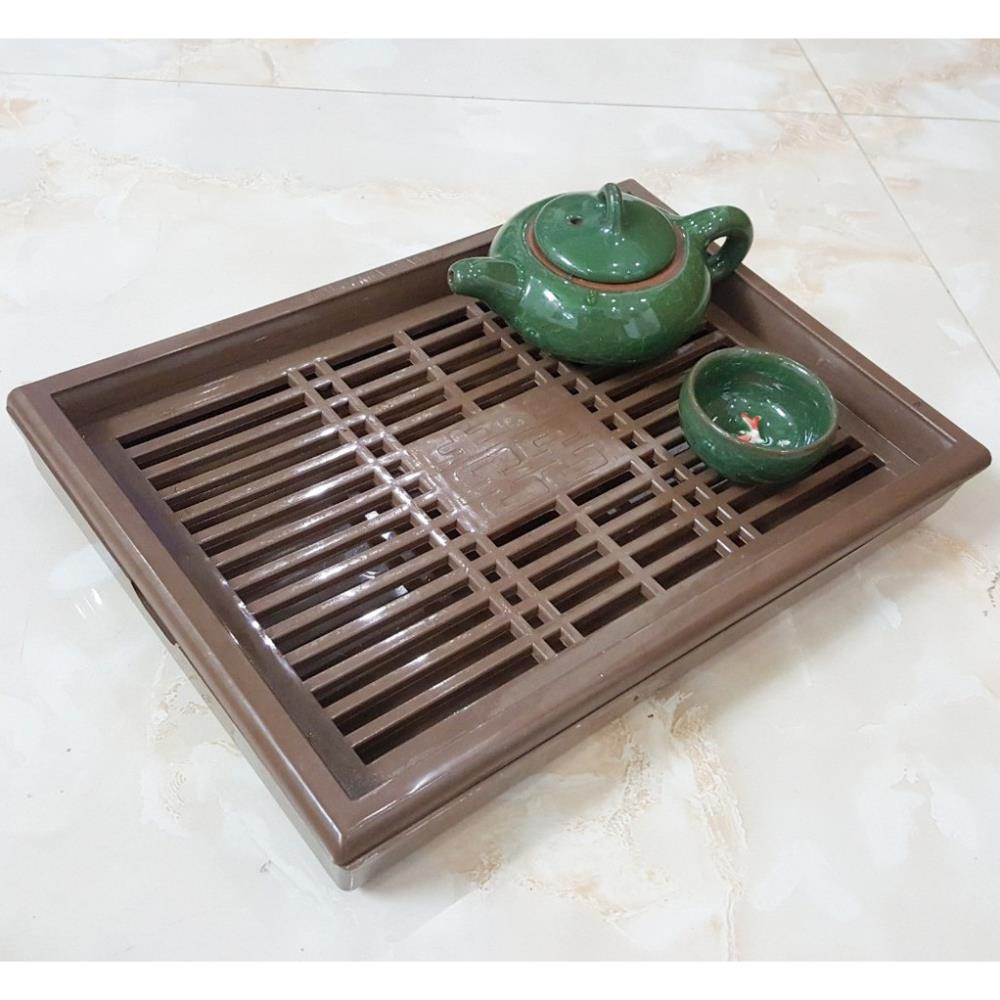 [Rẻ Vô Địch] Khay trà giả gỗ kiểu dáng cổ điển nhựa Việt Nhật5676