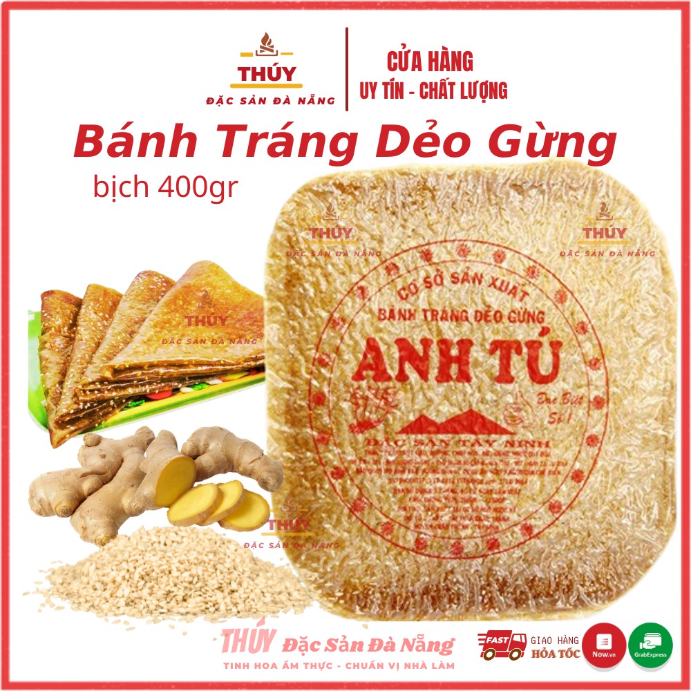 Bánh tráng dẻo gừng sữa mè Anh Tú 400gr ngon .link sp cũ  bán 450 bánh bị xoá khách đặt link mới giúp em nhé.