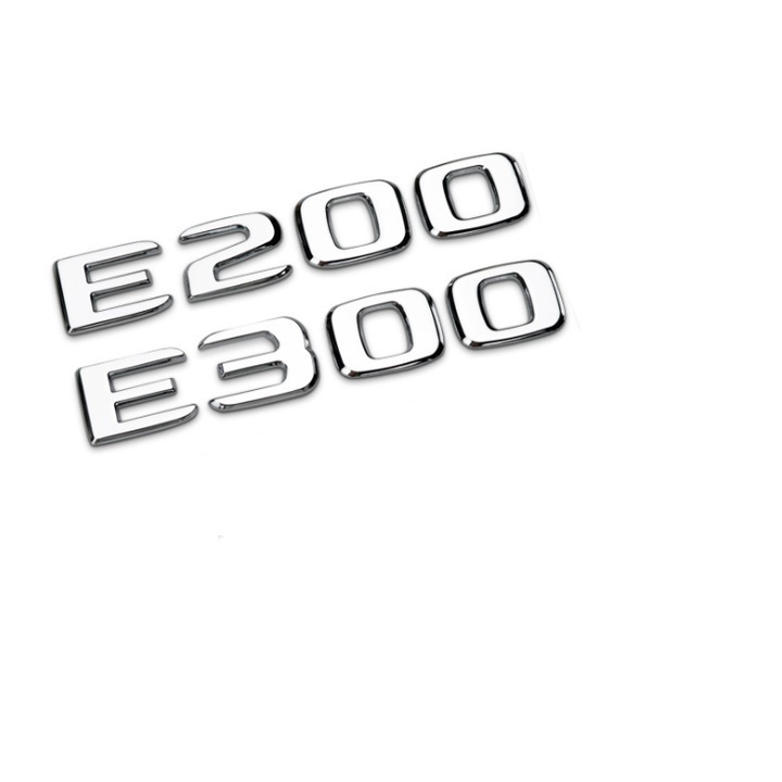 Decal tem chữ E200 / E300 dán đuôi xe ô tô - Chất liệu: Nhựa ABS - HÀNG CÓ SẴN