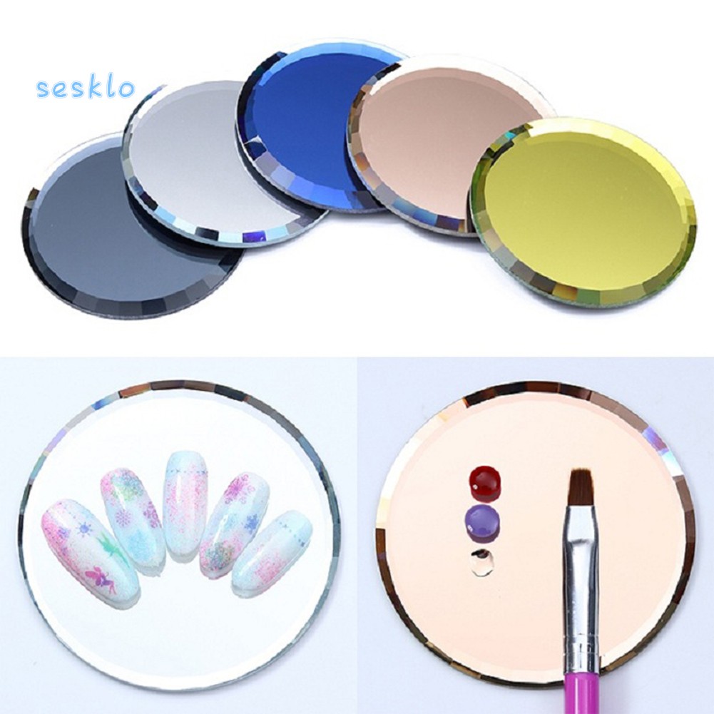 Bộ Đồ Thời Trang SK Thiết Kế Cá Tính☑Bảng Pha Màu Sơn Móng Tay Giả Mặt Kính Tráng Gương DIY