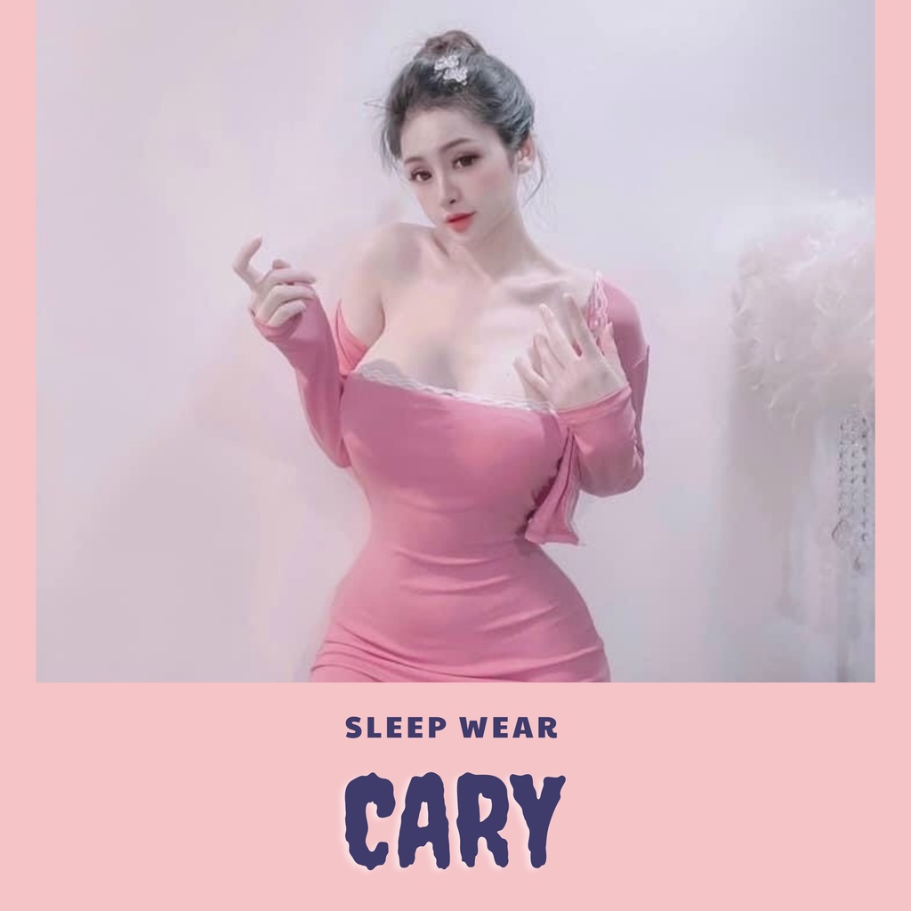 Váy 2 dây kèm khoác phối ren , set đầm body nữ CARY