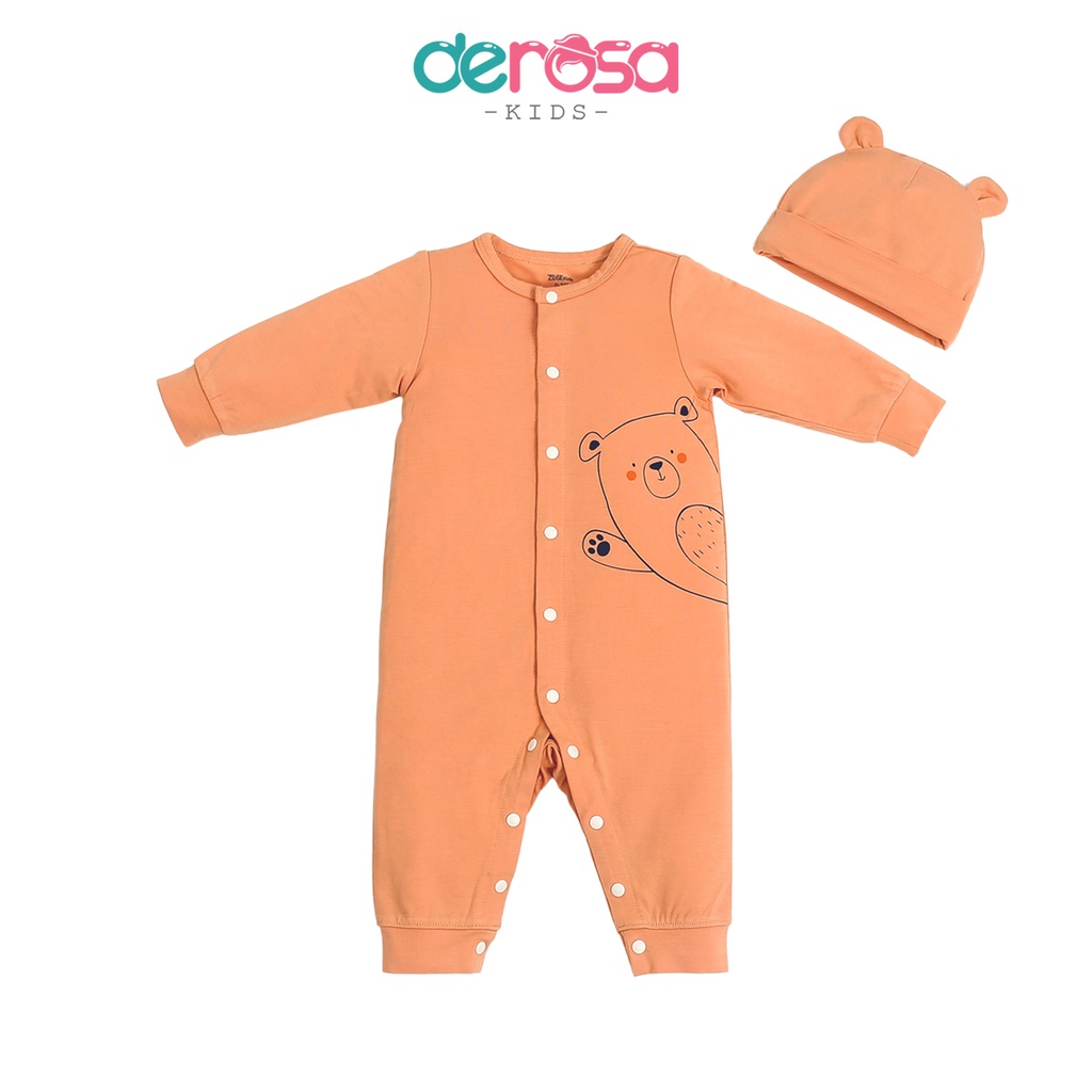 Bộ body cho bé sơ sinh DEROSA KIDS đồ bộ bé trai bamboo | 0-9 tháng | AWBB101BD