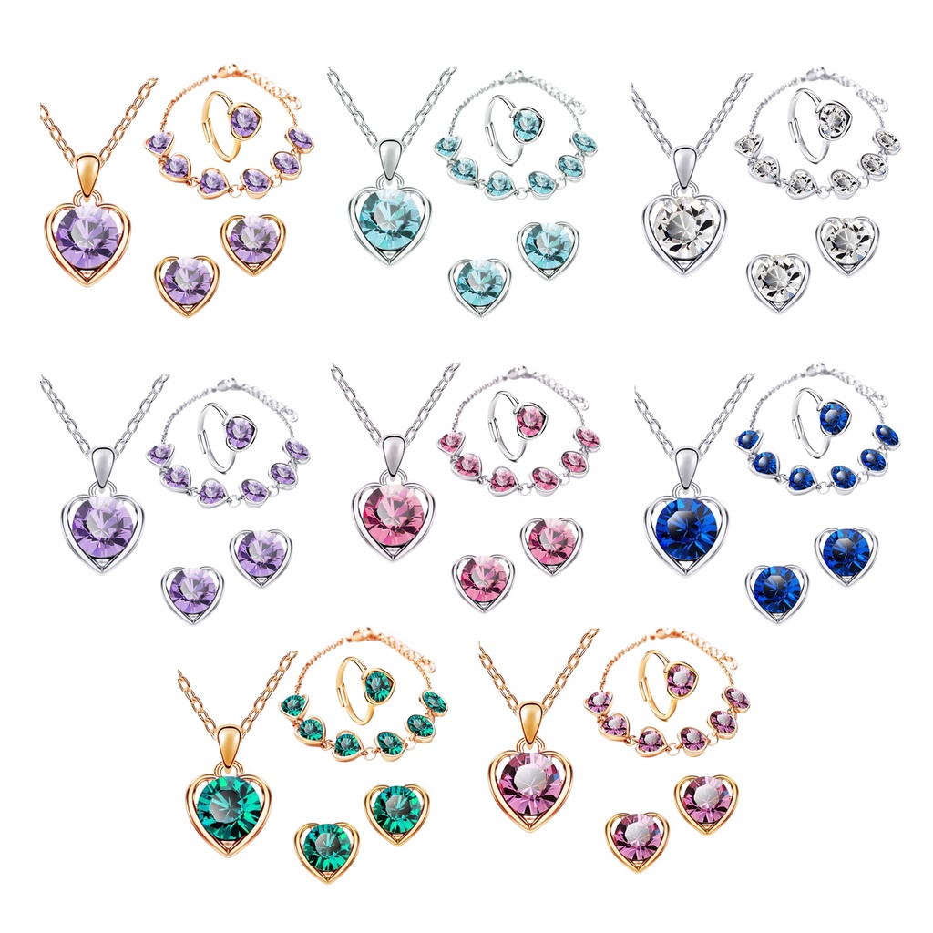 Set 4 vòng đeo tay đính đá pha lê giả thời trang cho nữ