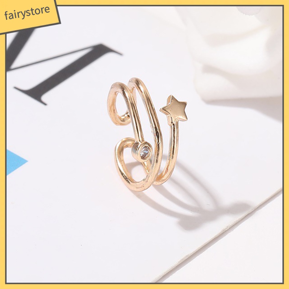 Khuyên Vành Tai Hình Ngôi Sao Đính Đá Thời Trang Cho Nữ