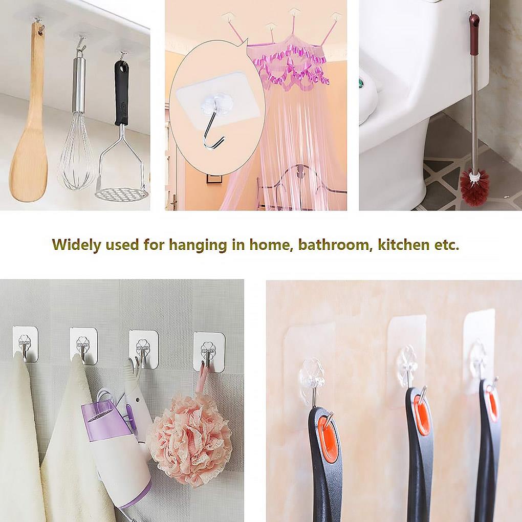 10 / 20 Móc Treo Đồ Có Giác Hút Trong Suốt Chắc Chắn