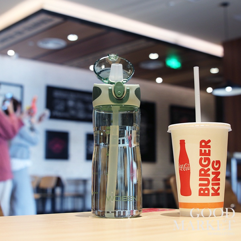 Bình Nước 500ml Kèm Ống Hút Tiện Dụng Cho Nữ