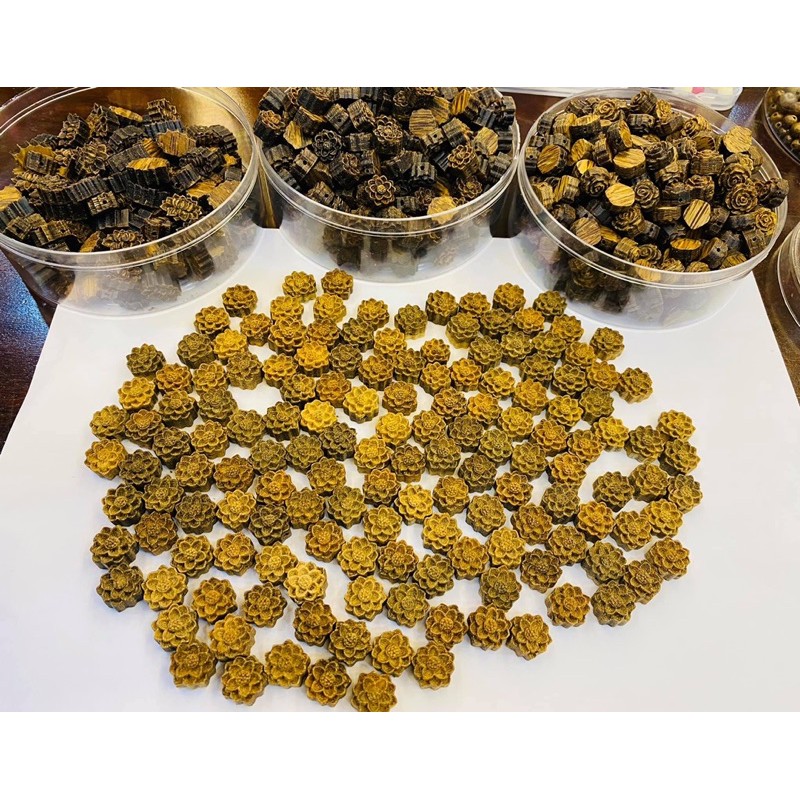 Charm Hoa Sen tốc - charm gỗ Trầm Hương Tốc 2 size - Phụ Kiện Vòng tay nam nữ tự nhiên