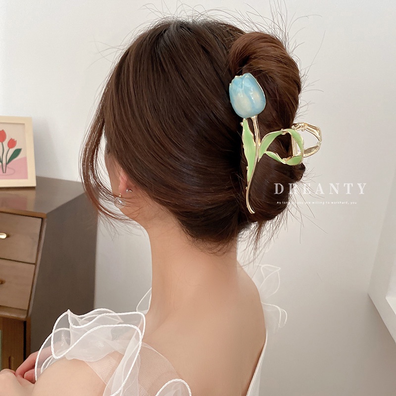 Kẹp Tóc Hình Hoa Tulip / Cá Mập Cao Cấp Thời Trang Mùa Hè Cho Nữ
