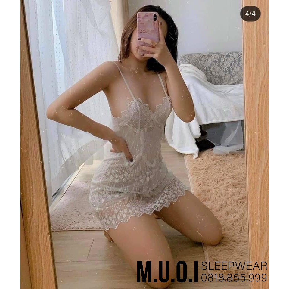 Váy ngủ ren sexy pha lê siêu - SX 34 - QUẢNG CHÂU  cao cấp - Hàng có sẵn( video+ảnh thật)