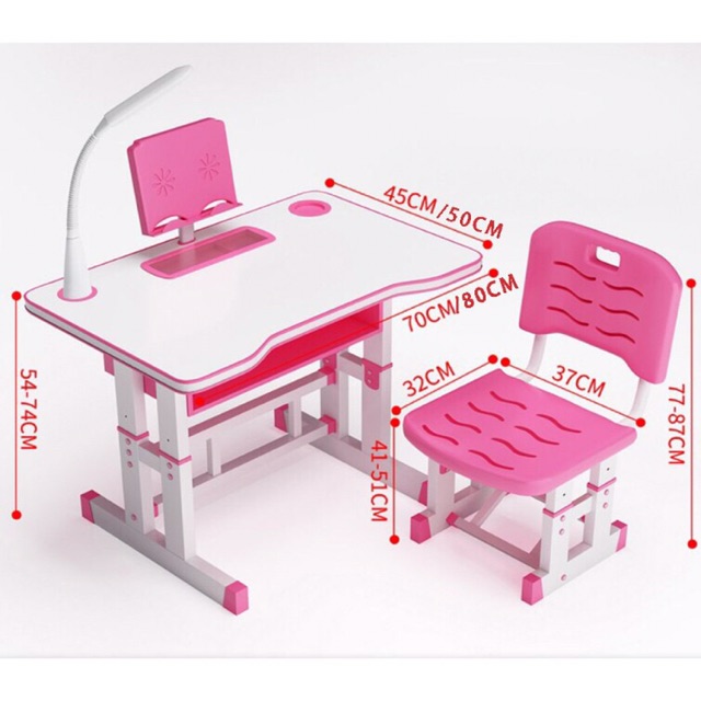 Hàng có sẵn Bàn học thông minh chống gù lưng chống cận thị điều chỉnh độ cao kèm đèn Led màu xanh gồm bàn+ ghế+ đèn | BigBuy360 - bigbuy360.vn