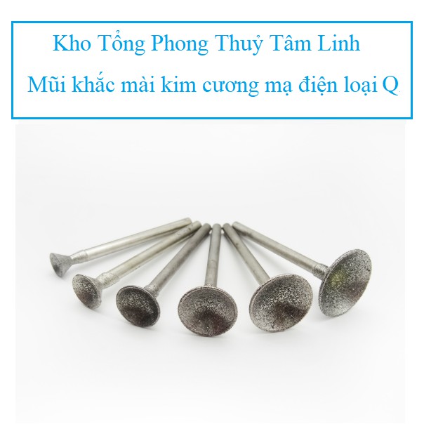 Mũi mài kim cương chạm khắc ngọc điêu khắc đá hình cầu cao cấp loại Q