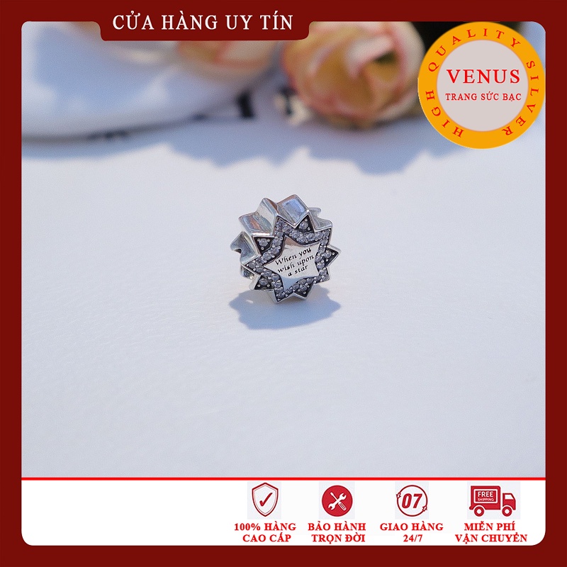 [Hàng cao cấp] Charm bạc 925 in hình trăng sao- Mã sản phẩm VENUSTS