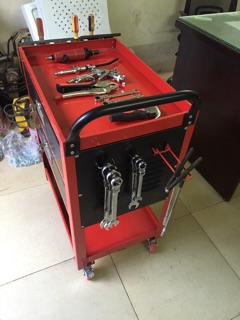 Tủ Đồ Nghề 2 Ngăn Kéo Đen Cao Cấp, Tủ Đồ Nghề Cơ Khí Chịu Tải Nặng, Cứng Cáp