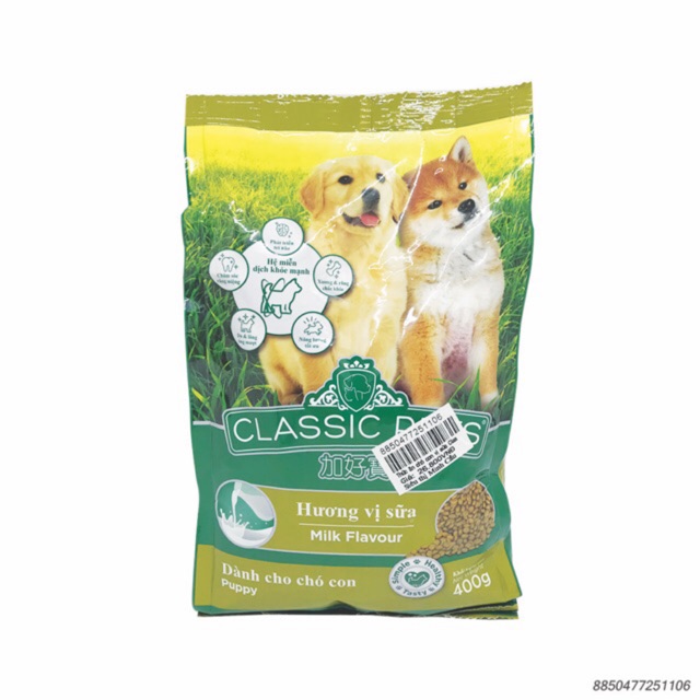 Thức ăn cho chó vị sữa Classsic Pets gói 400g cho chó con