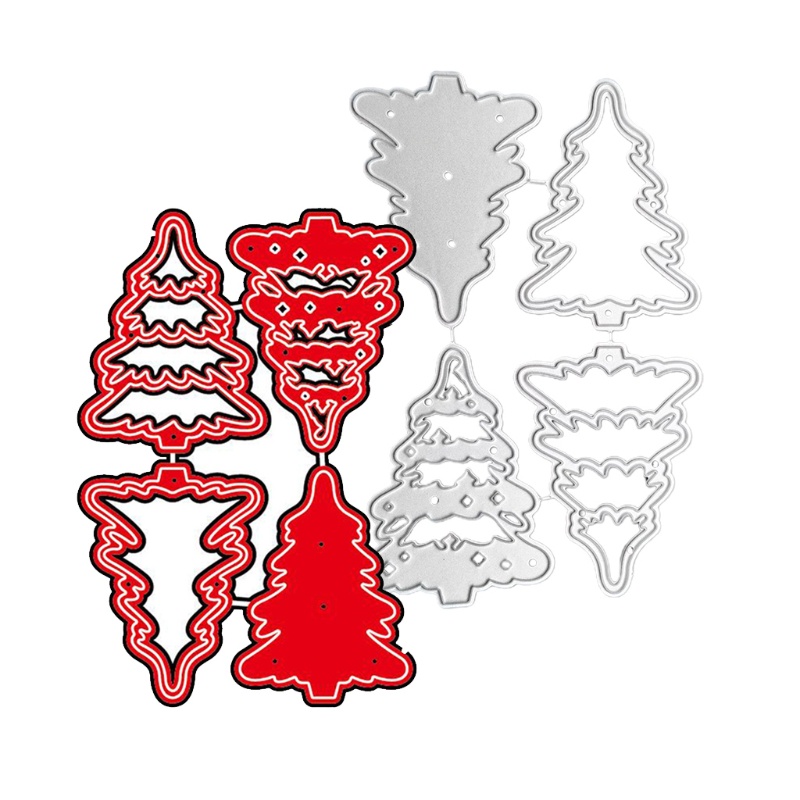 Khuôn Mẫu Cắt Thẻ Trang Trí Album Hình Cây Thông Giáng Sinh