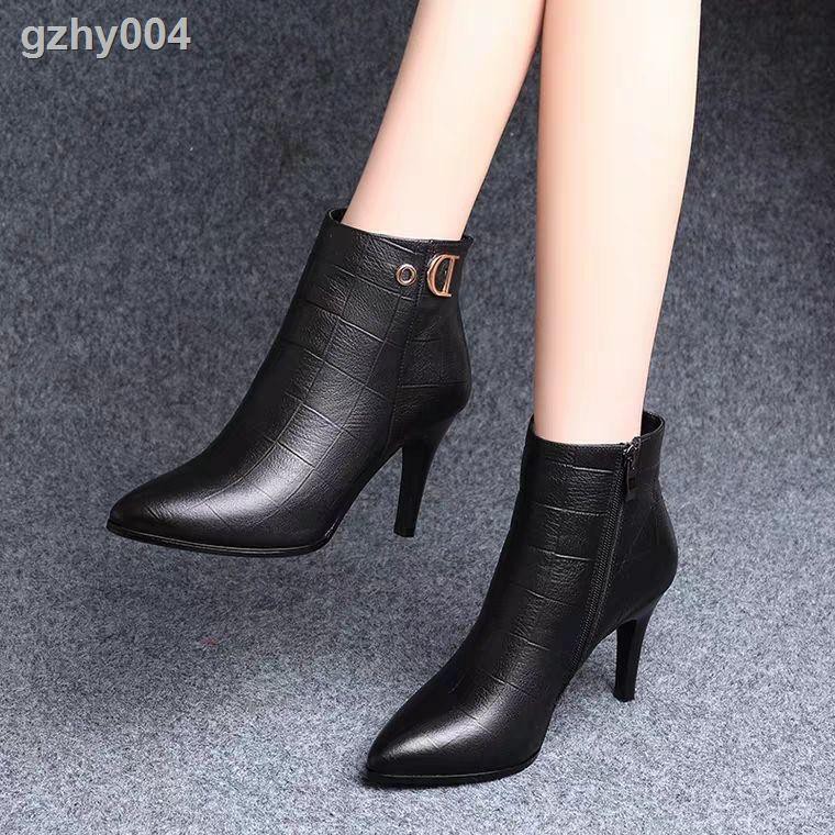 Giày boots cao gót mũi nhọn thời trang cá tính cho nữ