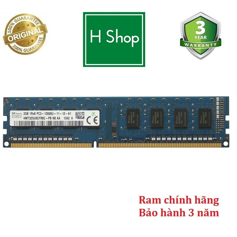 [Freeship toàn quốc từ 50k] Ram PC DDR3 (PC3) 2Gb bus 1600 - 12800U tháo máy chính hãng, bảo hành 3 năm