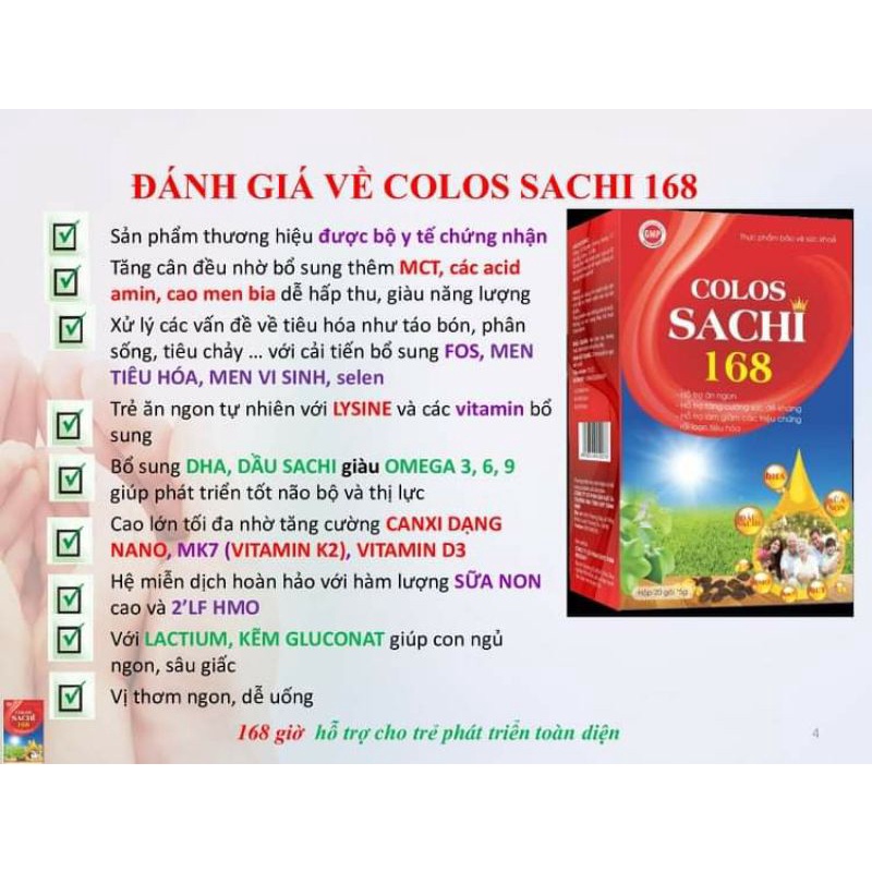 sữa non colos sachi 168 hộp 100g ( 20 gói x 5g )