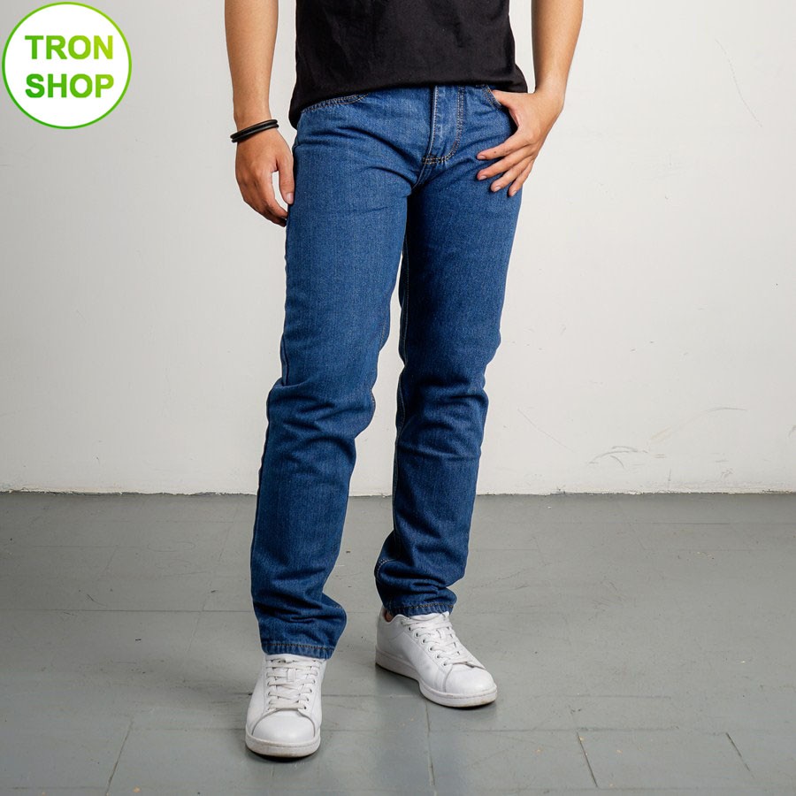 Quần jean nam ống suông vải đẹp form chuẩn TS61 Tronshop