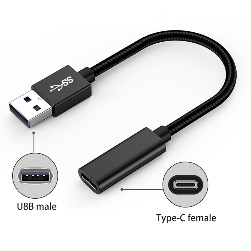 Cáp Sạc zzz 15cm Hai Trong Một Cổng Type C Sang Cổng USB 3.0 Cho Điện Thoại Và Máy Tính
