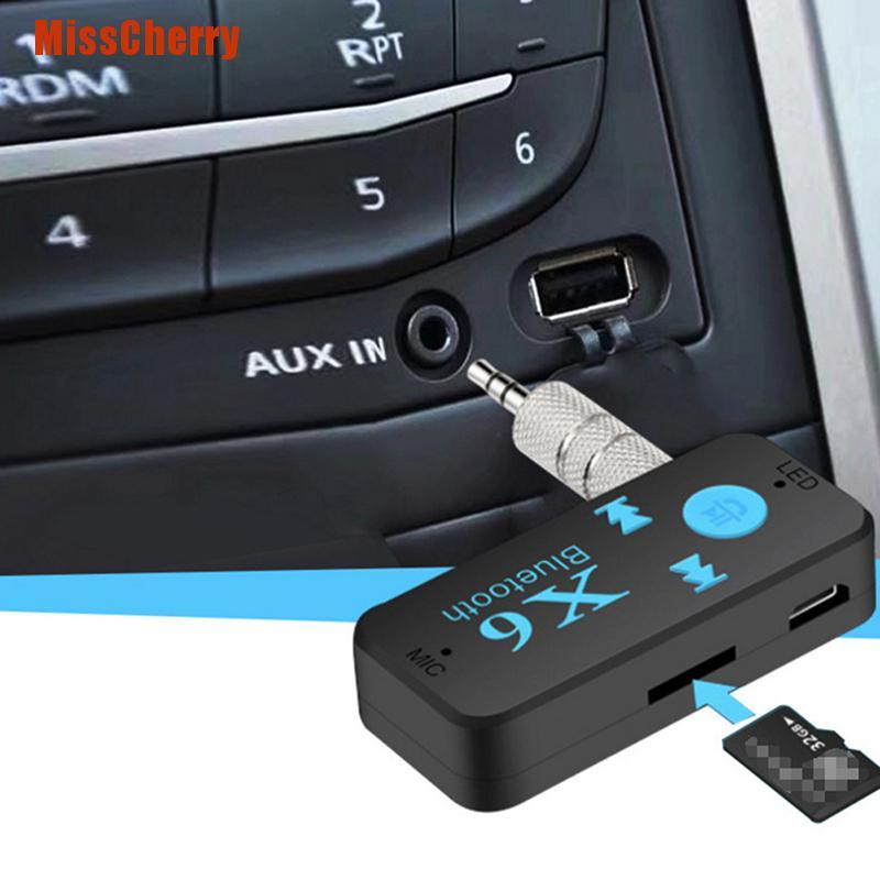 Thiết Bị Nhận Tín Hiệu Bluetooth Không Dây X6 Jack 3.5mm Cho Xe Hơi