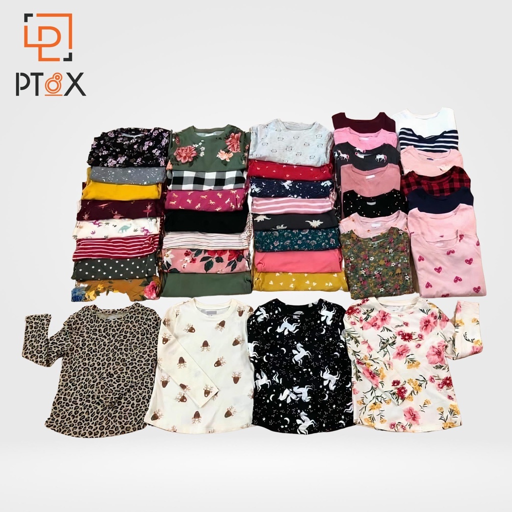 Combo 5 áo dài tay cotton hàng VNXK cho bé trai và bé gái