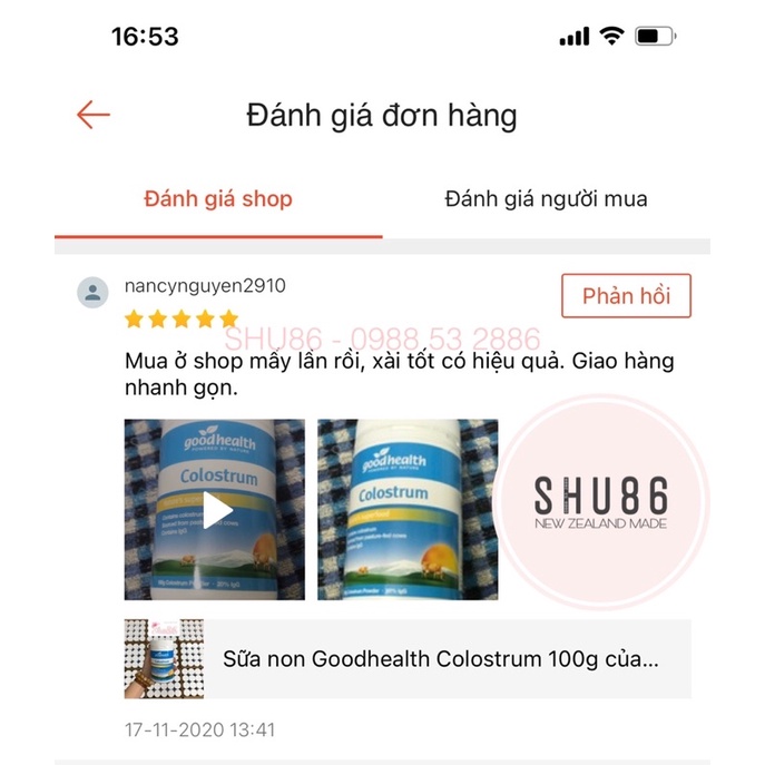 Sữa non Goodhealth colostrum 100g của New Zealand