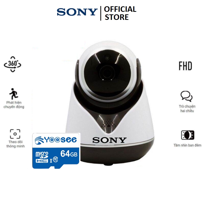 Camera Wifi Sony 5.0 Xoay 360 Độ Trong Nhà Sony 4.0 Mpx Full Hd 1080P Tặng kèm thẻ nhớ BH lỗi 1 đổi 1