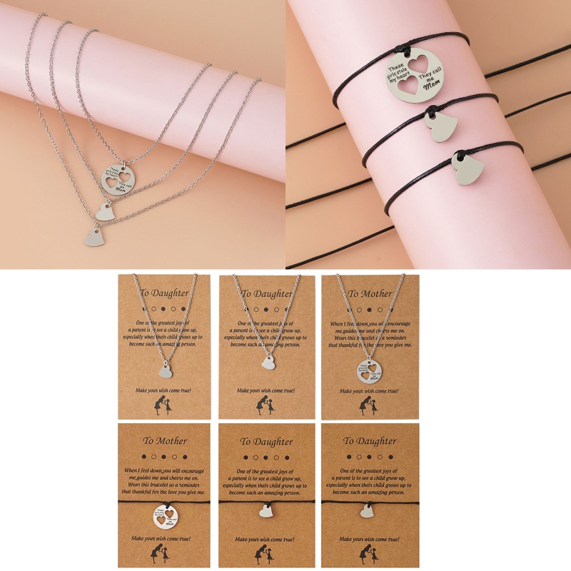 Arin Set 3 Vòng Tay Vòng cổ Ghép Trái Tim Phù Hợp Làm Quà Sinh Nhật Dành Cho Mẹ Và Con Gái 3 Tuổi