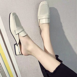 (Order) Sục da mũi vuông da mềm gót thấp [VIDEO+ẢNH THẬT]