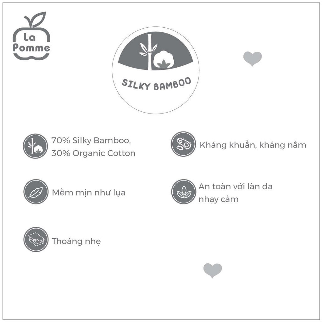 La pomme P001 Gối đỡ đầu sơ sinh bo viền La Pomme SS